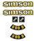 6 teiliger Dekorsatz Simson S50B IFA Retro Aufkleber Set gelb