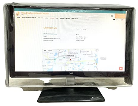 Perfect Dust Cover, Perfect Dust Cover LLC Vinyl-Abdeckung mit transparenter Vorderseite, kompatibel mit 61 cm (24 Zoll) LED-/LCD-Monitoren, antistatische und wasserdichte Monitorabdeckung, Maße (B x