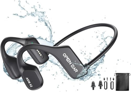XINSRE Cuffie Conduzione Ossea, Cuffie Bluetooth 5.3 Impermeabili IP68 da Nuoto, MP3 da 16 GB integrato, Cuffie Sportivo Senza fili Auricolare Subacquee a orecchio aperto per il Nuoto