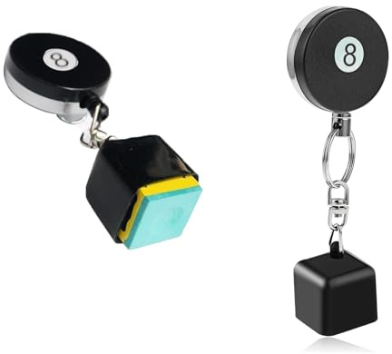 ieron Dünne Billard-Queue-Kreide, Halter, einziehbare Snooker-Kreide-Tasche, einziehbare Pool-Kreide, Halter, Pool-Queue-Kreideabdeckung für Pool-Queue, Kreidehalter, Zubehör, 2 Stück
