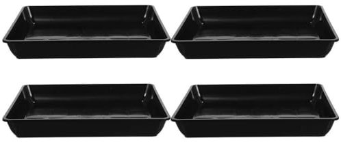 Toddmomy Lot De 4 Soucoupes Rectangulaires en Plastique pour Pots De Fleurs Bacs Dégouttement pour Intérieur