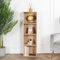 Cube Bookshelf Beech Tall Wooden Storage Organiser Wood Shelving Unit Open Bookcase Shelf For Home Living Room Office Bedroom Furniture (Beech, 4 Tier)
