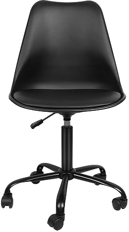 Belfoyer Bürostuhl, ergonomischer Bürostuhl, Bürostuhl mit Lendenwirbelstütze, Bürostuhl mit Rollen, PP-Kunststoff, Weiß/Schwarz, 120 kg Tragkraft
