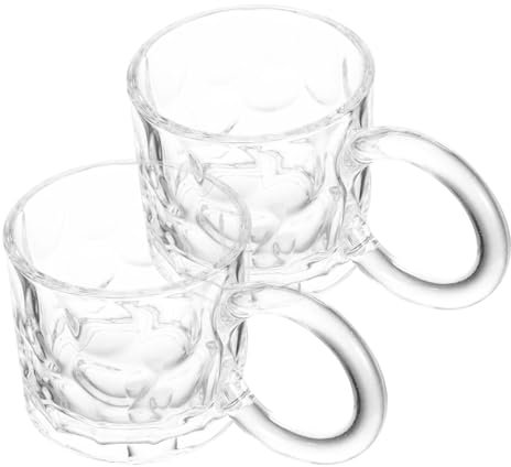 Amosfun 2St Kaffeetasse aus Glas Glasbecher kaltes getränk coffee kettle tee mug cafe becher Eisbecher Trinkbecher aus Glas Cold Brew Teetassen Getränkebecher aus Glas Wiederverwendbar