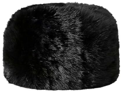 WUODHTW Herren Winter Uschanka Earflap Trooper-Mütze Fliegermütze Winddicht Kunstpelz Warme Mütze Skimütze, Baskenmütze, Totenkopfmützen, Schwarz, Einheitsgröße