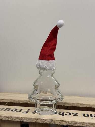 8 x 200ml Tannenbaum Leere Glasflaschen - Schnapsflaschen - Likörflaschen - Flasche mit Verschluss und Mütze