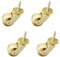 Brass Swivel Threaded Stem Caster Wheel - 4X Set, 360 Degree Rotation, Small Antique Furniture Castor with Screws, Gold 22mm/0.9in