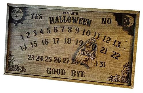 jiyaohui - Cuenta regresiva con efecto magnético de Halloween con cuenta regresiva magnética de madera y madera