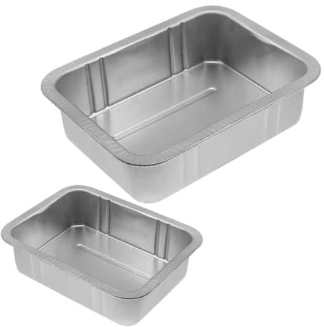 VALICLUD 2pcs Large Automotive Oil Drain Pan Heavy-duty Metal Engine Oil Drip Tray High Capacity for Garage Use Spillproof Design for Efficient Waste Collection