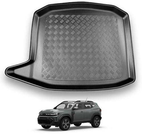 NOMAD Boot Liner Mat for Dacia Duster 2024+ [Lower boot floor] | Tailored PE Car Boot Protector Tray, Waterproof Raised Edge Trunk Mat, Easy Clean Cargo Floor Liner