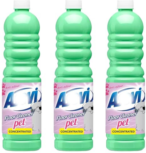 Floor Cleaner Pet 1 Litre Concentrated x3 – Powerful Spanish Household Cleaning Solution – Pet Safe, Long-Lasting Fresh Scent – Ideal for Hard Floors, Tiles, and Laminate