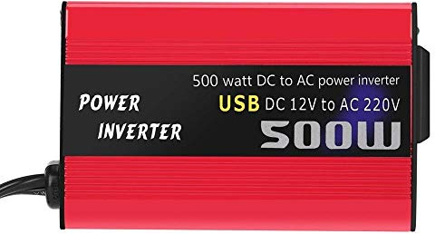 Convertisseur Pur Sinus, Convertisseur 500W DC à AC convertisseur de Puissance DC 12V 110V 220V AC onduleur Voiture Automatique Transformateur avec Double USB Adaptateur Voiture(DC 12V to AC 220V)