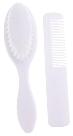 ORFOFE Massagekamm Weiß Weiche Haarbürste und Schorfkamm für Neugeborene zur Sanften Kopfhautmassage und Milchschorf Entfernung Sicheres als Geschenk für Junge Mädchen Mädchen