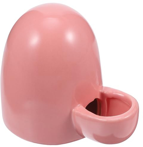 LALAFINA Distributeur d'eau Miniature en Céramique pour Hamsters et Petits Animaux Fontaine à Eau Rose Système Sécurisé Voyage et Usage Domestique