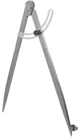 Zirkel für Holzbearbeitung 300mm aus Kohlenstoffstahl | Holzwerkzeug Profi, Verstellbarer Radius, 8mm Stifthalter, Silber, für Anfänger und Profis