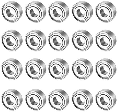 sourcing map 20 Stück MR105ZZ 5mmx10mmx4mm Doppelt Geschirmt Miniatur Tief Rillenkugellager Kugellager Rollenlager Skateboard Bearings Skateboard Kugellager Mini Kugellager Bearings