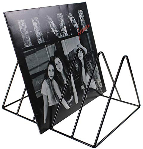 Record-Happy Vinyl Record Storage Holder Stand – Premium Vinyl Coated Metal Wire Rack Holds up to 50 Album Lp’s – Simple, Functional and Contemporary Display Concept Design for 12 inch Records