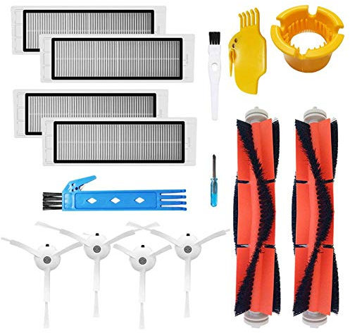 Kit di ricambio per aspirapolvere Xiaomi Roborock S6 S60 S65 S5 MAX T6, 2 Pz Main 2 pezzi Spazzola per denti di lato 2 pezzi HEPA Filter