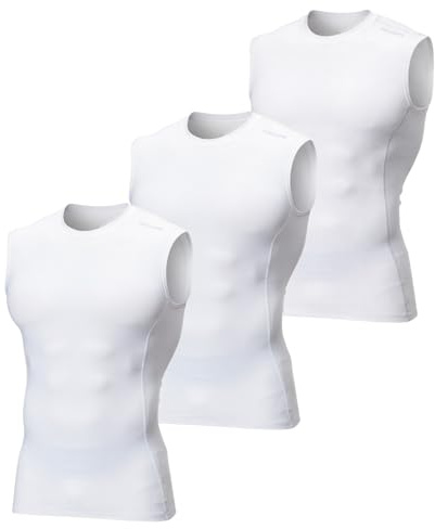 DEVOPS 3 Pack Men's Compression Shirts Sleeveless Tank Top Baselayer