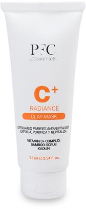 PFC Cosmetics - Mascarilla Exfoliante Facial con Vitamina C+ 75ml. Limpia y Exfolia con Partículas Físicas. Limpieza Profunda de los Poros. Desincrusta. Todo Tipo de Pieles. Hombre y Mujer