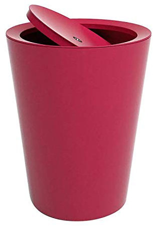 Y-H - Papelera de basura de cocina con tapa giratoria para escritorio