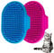 Pet Bath Brush for Dogs Cats,YMCCOOL Pet Grooming Shampoo Brush 2pcs Soothing Massage Rubber Comb with Adjustable Ring Handle for Long Short Haired Dogs and Cats (Blue +Rose)