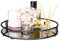 Bandeja decorativa de metal redonda, elegante para centro de mesa, porta perfumes de dormitorio, organizador de joyas, cosméticos, portavelas, acrílico negro, diámetro 28 cm (negro)