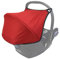 BAMBINIWELT Sonnenverdeck Sonnendach Sonnenschutz für Babyschale kompatibel mit Maxi Cosi CABRIO-FIX + GRATIS Gurtpolster(rot meliert)