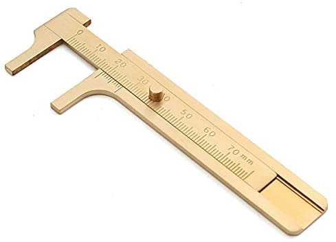 SGerste 70mm oro mini sólido latón deslizante calibre Vernier Bead Wire Jewelry no magnético doble escala medición bolsillo calibrador Vernier