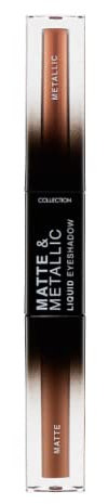 Collection Cosmetics Matte and Metallic Liquid Duo Eyeshadow, Highly Pigmented Soft Matte and Glitter Shades, Golden Sands and Boujee Beaches