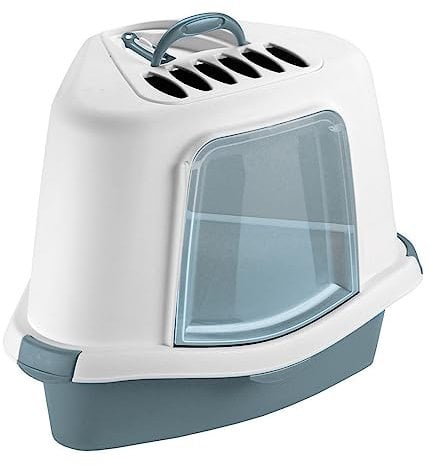 animallparadise - Maison de Toilette Corner, 54 x 40 x 40 cm, Hauteur 40 cm, Bleu Acier, pour Chat.