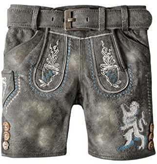 Stockerpoint Trachtenkids Jungen Bayern Jr. Lederhose, Grau Antik, 152 EU