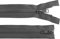1 Reißverschluss 2-Wege 5mm 70 cm teilbar Autolock Doppelzipper Farbwahl, Farbe:grau