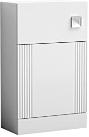 nuie FLT141 Deco Modern Bathroom Floor Standing Part Fluted WC Unit - Cistern and Pan Not Included, 500mm, Satin White