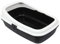 3-Layer Sifting Cat Litter Tray System - Large Plastic Dual Tray with Sieve, Low Entrance & Removable High Rim - 59 x 39 x 23 cm
