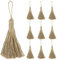 VAPKER 20 Borlas de Yute Natural Con Lazo, Cuerda de Cáñamo para Decoración de Manualidades