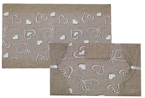 Russo Tessuti Coordinato COPRIFORNO Cuori Love COPRIFORNELLO 5 FUOCHI Arredo Casa Cucina Paris-Beige-Forno+fornello