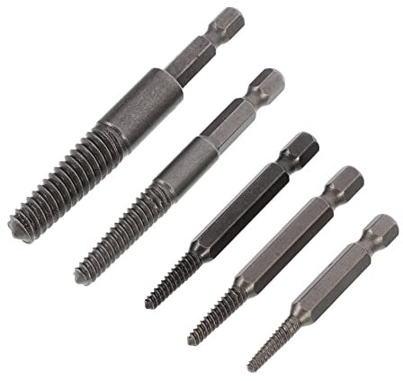 VILLFUL 5stücke Teiliges Profi Schraubenausdreher Sechskantschaft Entferner Für Beschädigte Schrauben Und Bolzen Vielseitig Kompatibel Mit Bohrmaschinen Kompakt Und Tragbar Für Werkzeugein