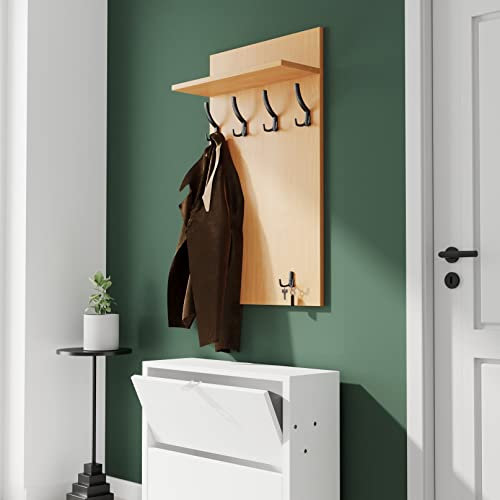 AKKE Garderobenpaneel Wandgarderobe Mit Ablage Wandpaneel Garderobe PVC Maxi 120cm x 60 cm