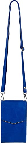 styleBREAKER Damen Mini Umhängetasche V-Klappe Karten | 10,5x18x4 cm Crossbody-Bag, 2 Hauptfächer, 6 Steckplätze, Reißverschlussfach, 76-139 cm Schulterriemen, Metall-Detail.