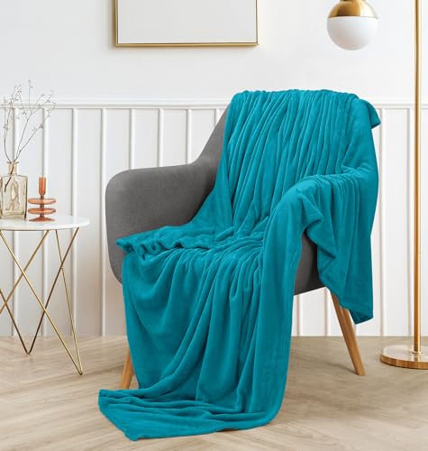 Utopia Bedding Fleecedecke, Überwurf, leicht, flauschig, weich, antistatisch, Mikrofaser, 152,4 x 127,7 cm, Türkis