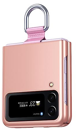 BORYA Coque pour Samsung Galaxy Z Flip4 (Flip 4) 5G, Très Mince Antichoc Premium PC Housse, Pliable Mat Soyeux Anti-Rayures Anti-Chute Élégant Simple Étui avec 360°Anneau, Or