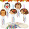 Igel Windspiel Bastelset Kinder, 5tlg Kinder Herbst Basteln, DIY Windspiel Basteln Bastelset, Herbst Basteln Kinder mit 20 Windspiele, Igel Bastelsets für Erntedankfest DIY Malen Dekoration (C)