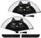LetCart Handfächer, Cartoon Katze Kung Fu Fan Klein Handfächer aus Stoff, Chinesische Fächer Schwarz Taschenfächer Klappfächer für Hochzeite Bevorzugung Aufführung Dekoration