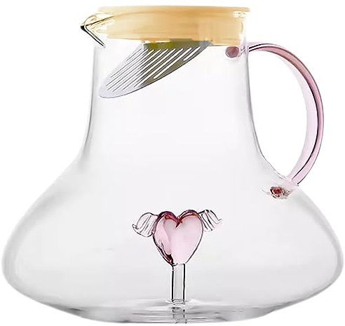 UPKOCH Carafe à Jus En Verre Borosilicaté Pichets Couverts Théières Cruche Deau Froide Pichet De Jus Carafes à Jus Pichet De Pichet à Capacité Un Verre Positionner Ménage