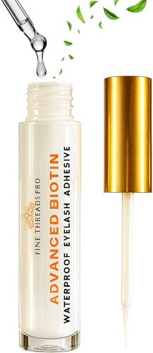 Advanced Biotin Clear Eyelash Glue Sensitive Eyes Safe Latex Free Hypoallergenic Strong Hold Cluster Lash Glue, False Eyelash Extensions Strip Lash Adhesive, Vegan Cruelty Free Waterproof