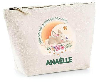 Trousse Anaelle Adorable Quand Je Dors Lapin | Pochette Enfant Mignonne Toilette Maquillage Idée Cadeau pour Jeune