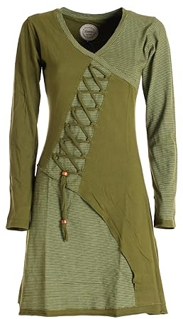 Vishes - Alternative Bekleidung - Asymmetrisches Langarm Damen Baumwoll-Keid Shirt-Kleid