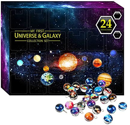 Kyaoayo Adventskalender 2023 Planetenmodell, Weihnachtskalender 2023, Planetenmodell, Adventskalender-Geschenkbox Mit 24 Tagen, Sammeln, Dekorieren, Geschenkidee für Frauen, Kinder Jungen Mädchen.