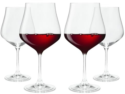 WUITOKI Lot de 4 verres à vin - 600 ml - Bordeaux - Grand bombé